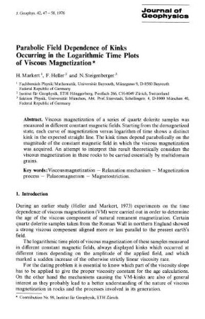 Parabolic field dependence of kinks occurring in the logarithmic time plots of viscous magnetization