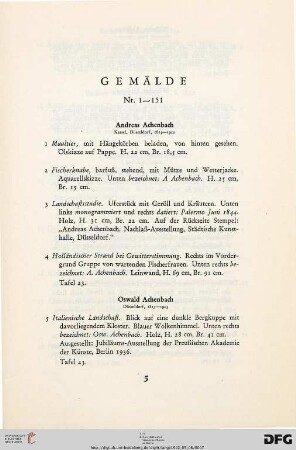 Gemälde (Nr. 1-151)