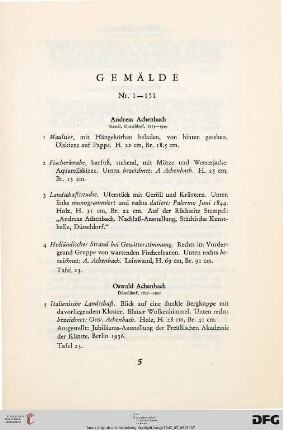 Gemälde (Nr. 1-151)