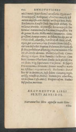 Argumentum Libri Sexti Aeneidos.