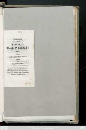 Empfindungen an dem Grabhügel Adolph Schaubachs : Seinen verehrungswürdigen Eltern geweiht von einigen Verwandten ; Meiningen, den 9 Januar 1800.