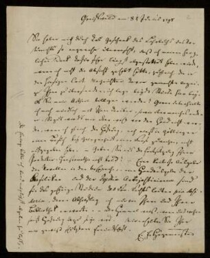 2: Brief von Emanuel Friedrich Hagemeister an Gustav Hugo. Greifswald, 8.6.1798