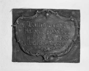 Grabplatte Herzogin Louise zu Sachsen (+1773)