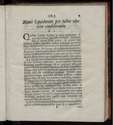 (II.) Motus liquidorum per tubos vlterior consideratio