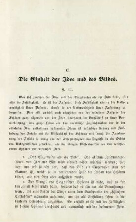 C. Die Einheit der Idee und des Bildes