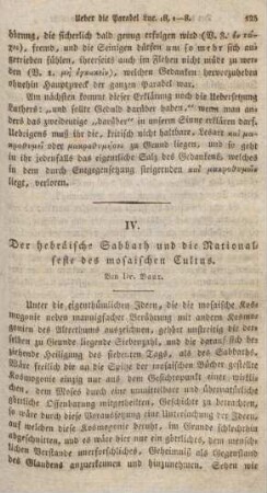 125-192 Der hebräische Sabbath und die Nationalfeste des mosaischen Cultus