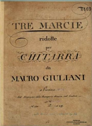 Tre marcie : ridotte per chitarra