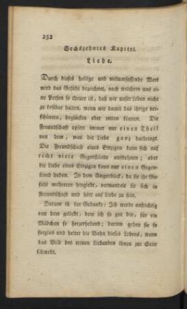 Sechzehntes Kapitel. Liebe.