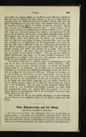 ¬Eine¬ Schulpredigt aus der Pfalz