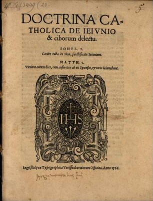 Doctrina catholica de ieiunio & ciborum delectu
