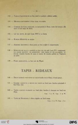 Tapis – Rideaux (Nr. 140-147)