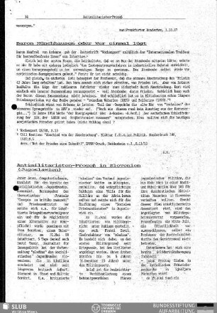 Baron Münchhausen oder Wer einmal lügt