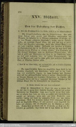 XXV. Abschnitt. Von der Bedeckung der Dächer