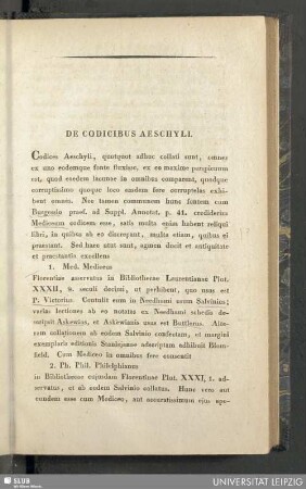 De codicibus Aeschyli