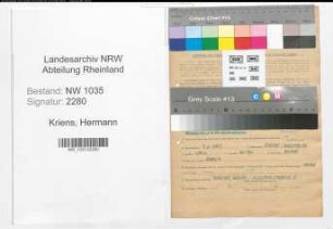 Entnazifizierung Hermann Kriens , geb. 09.03.1902 (Bergrat)