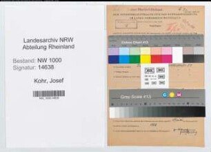 Entnazifizierung Josef Kohr, geb. 24.02.1902 (Postangest.)