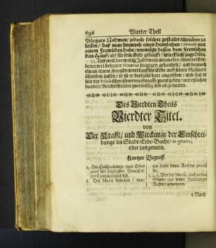 [Vierdter Titel.- Achter Titel.]