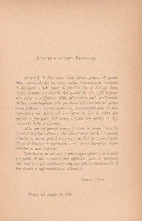 Illustre e carissimo Professore
