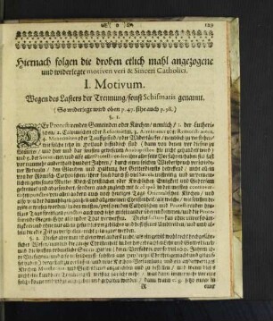 [I. Motivum. - VI. Motivum.]