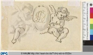 Zwei Putti mit Kartusche