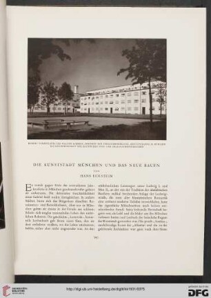 Die Kunststadt München und das Neue Bauen