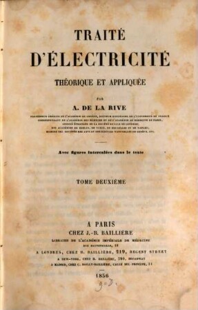 Traité d'électricité théorique et appliquée. 2