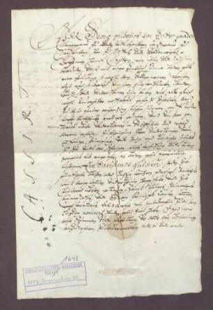 Markgraf Georg Friedrich von Baden-Durlach leiht von der Stadt Schopfheim 1.000 fl. auf vier Jahre unverzinslich, von da ab zu 5% Zins