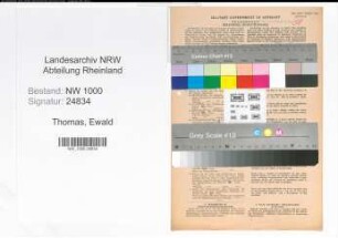 Entnazifizierung Ewald Thomas, geb. 24.02.1904 (Verm.Techniker)