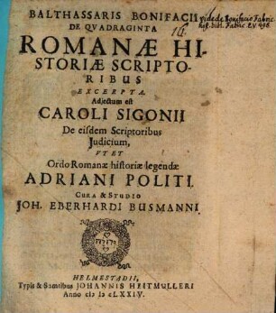 De quadraginta Romanae historiae scriptoribus excerpta