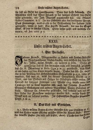 XXXI. Unsre müden Augen-Lieder.