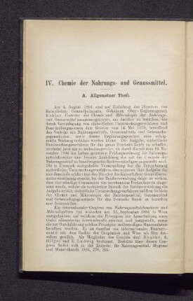 IV. Chemie der Nahrungs- und Genussmittel.