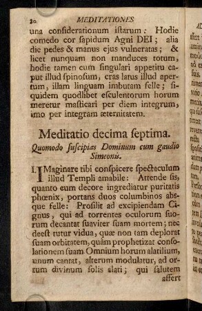 80-85, Meditatio decima septima