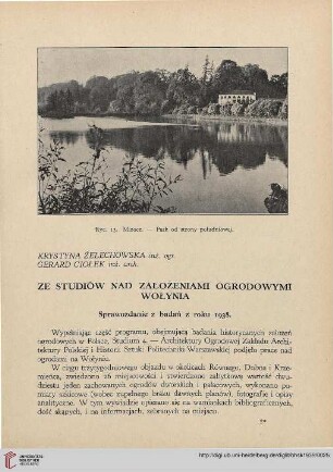 7: Ze studoiów nad założeniami ogrodowymi Wołynia : Sprawozdanie z badań z roku 1938