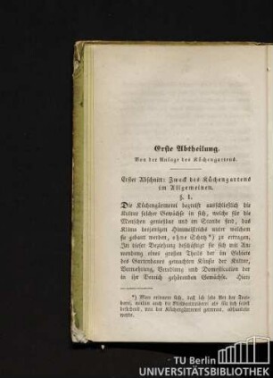 Erste Abtheilung. Von der Anlage des Küchengartens.