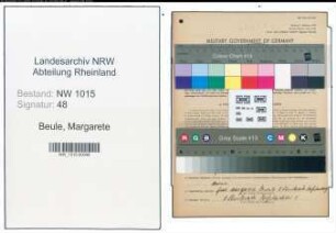 Entnazifizierung Margarete Beule , geb. 16.01.1900 ()