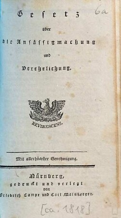 Gesetz über die Ansässigmachung und Verehelichung