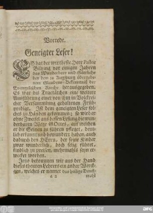 Vorrede. Geneigter Leser!