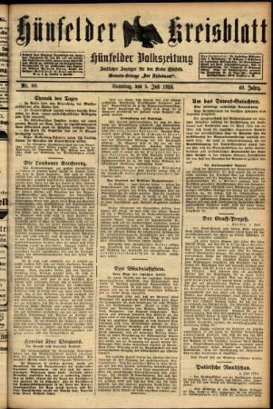 Ausgabe vom Samstag, den 05. Juli 1924.