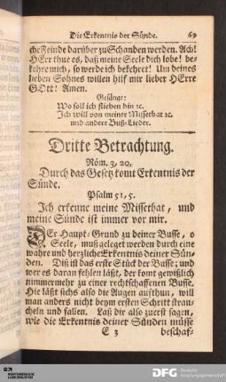 Dritte Betrachtung. Die Erkentnis der Sünde.