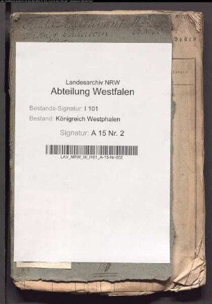 Etats über das Aktiv- und Passivvermögen der aufgehobenen Gilden in den Distrikten Paderborn und Höxter