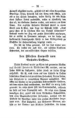 den Fürsten Leopold von Anhalt-Dessau