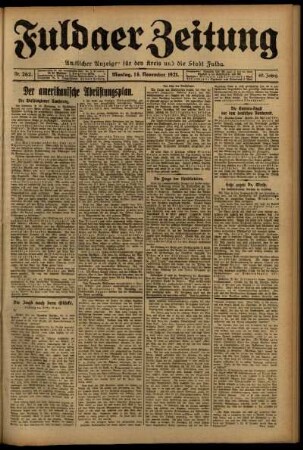 Ausgabe vom Montag, den 14. November 1921.