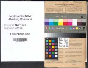 Entnazifizierung Karl Faulenbach , geb. 16.07.1890 (Postbeamter)
