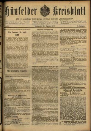 Ausgabe vom Dienstag, den 23. September 1919.