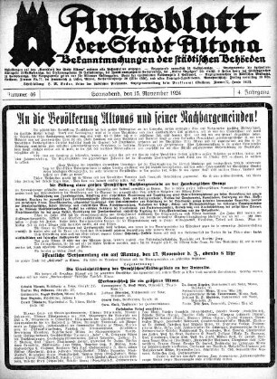 Nummer 46 : Sonnabend, den 15. Novemver 1924