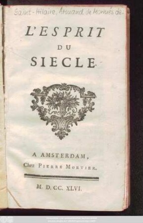 L' Esprit Du Siecle