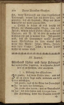 III. Kapitel. Allerhand schöne und kurze Uebungen der vornehmsten Tugenden ...