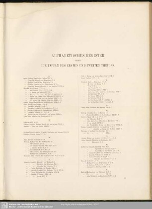 Alphabetisches Register ueber die Tafeln des ersten und zweiten Theiles
