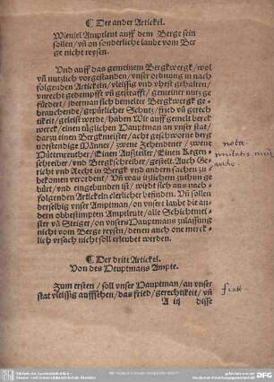Der dritt Artickel. Von des Heuptmans Ampte.