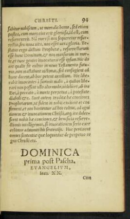 Dominica prima post Pascha.